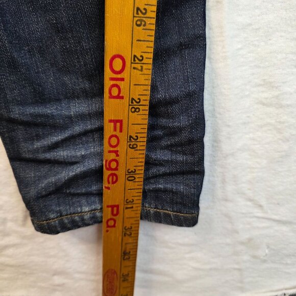 Kensie Skinny Leg Distressed Stretch Jeans 28 Dark Blue Rhinestone Casual - Picture 10 of 10